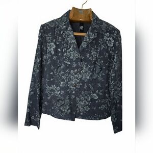 Sag Harbor Floral Gray Blazer Office Party Business NWT Sz 16